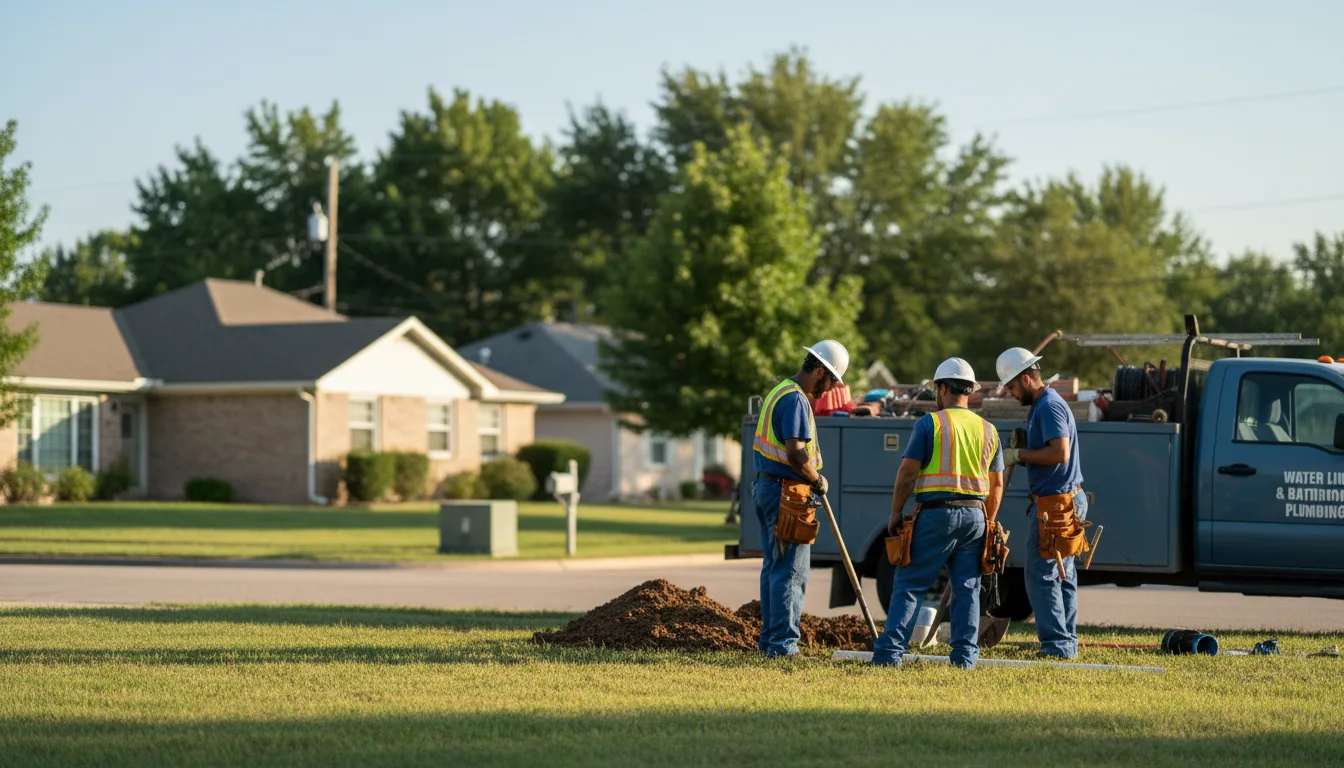 Residential water line and bathroom plumbing service in Overton, TX
